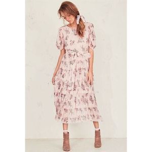 Floral Pink Midi Dress